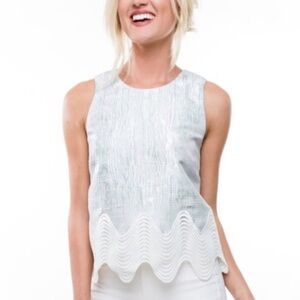 NWT Anna Cate Mia Top in Silver Size M